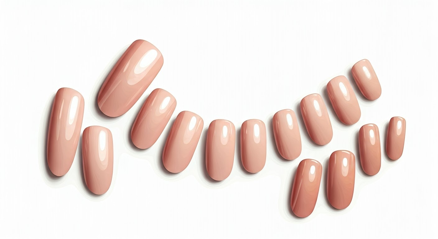Variety of acrylic nails displayed artistically.