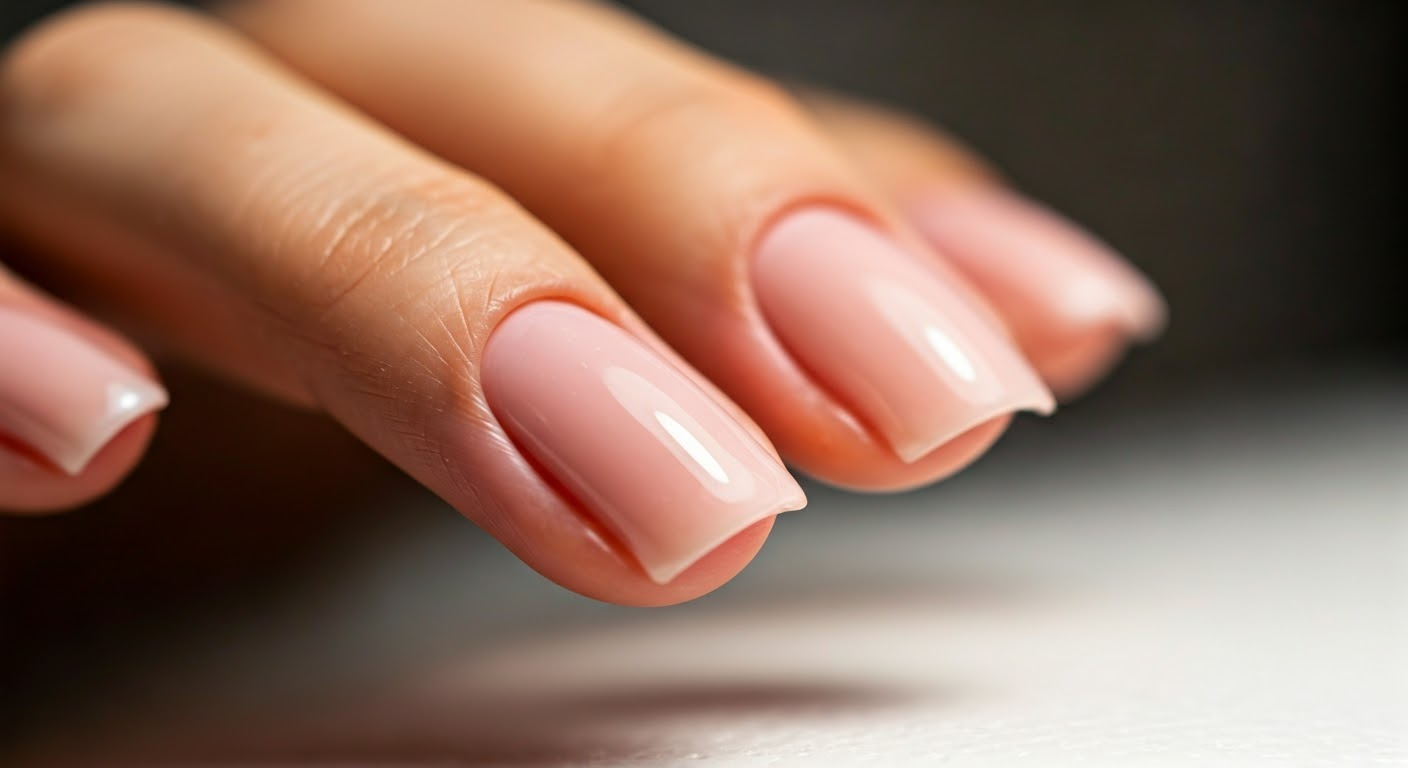 Prepared gel nails ready for polish.