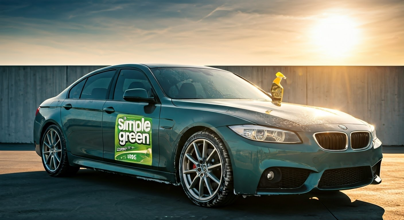 Car cleaning with Simple Green APC outdoors.