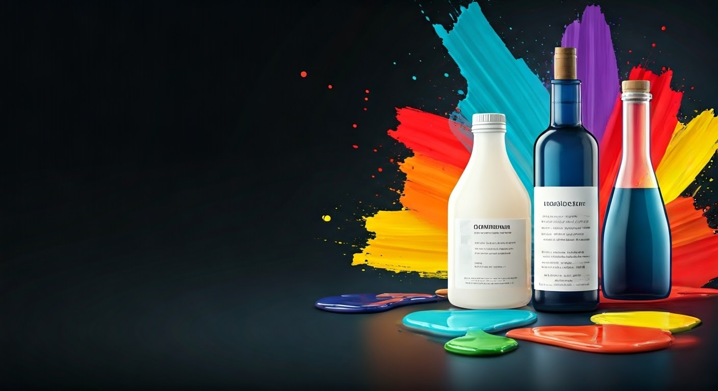 Colorful paint components illustration
