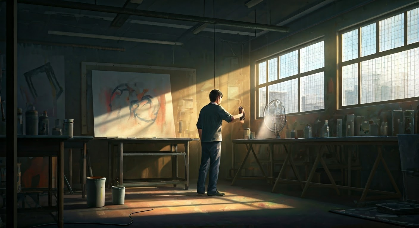 Painter optimizing drying time