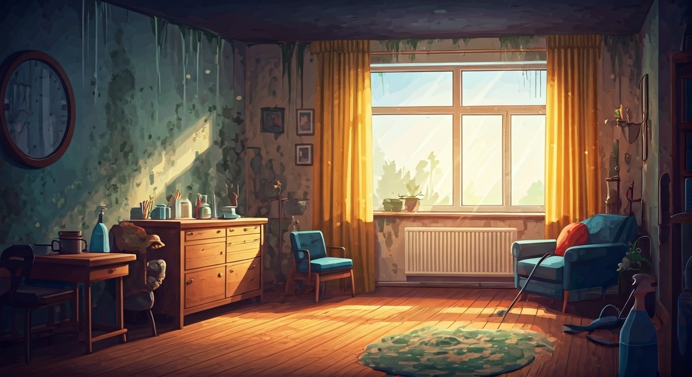 Illustration of moldy interior